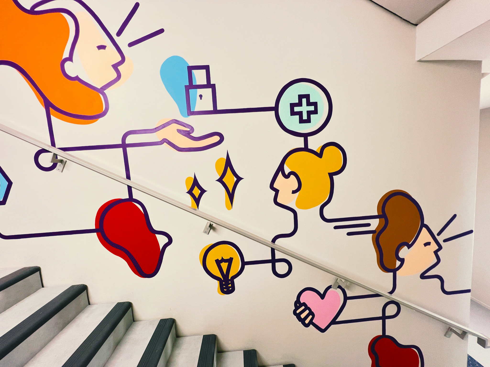 Détail fresque Groupe VYV · Doodle