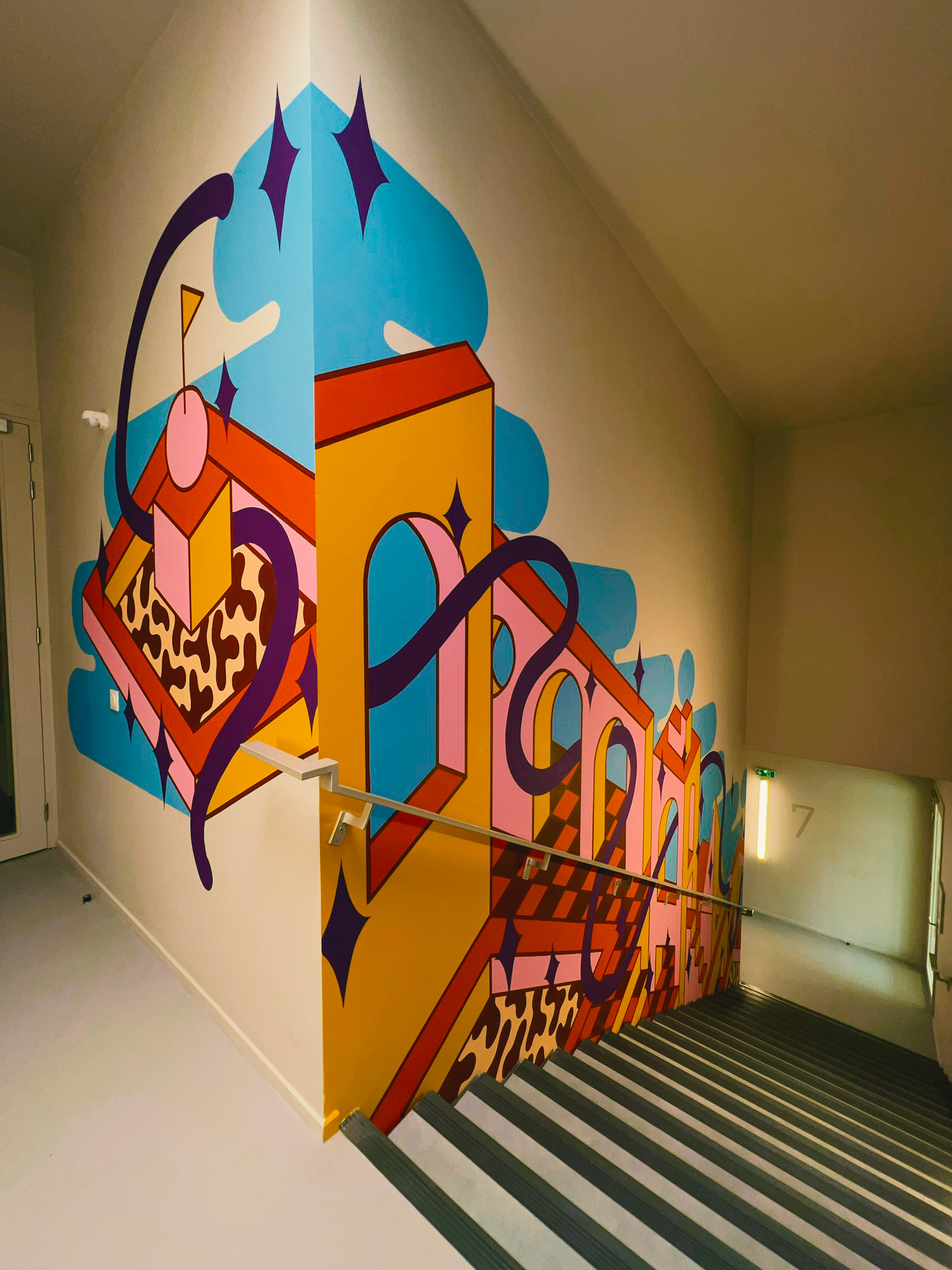 Détail fresque Groupe VYV · Onirique