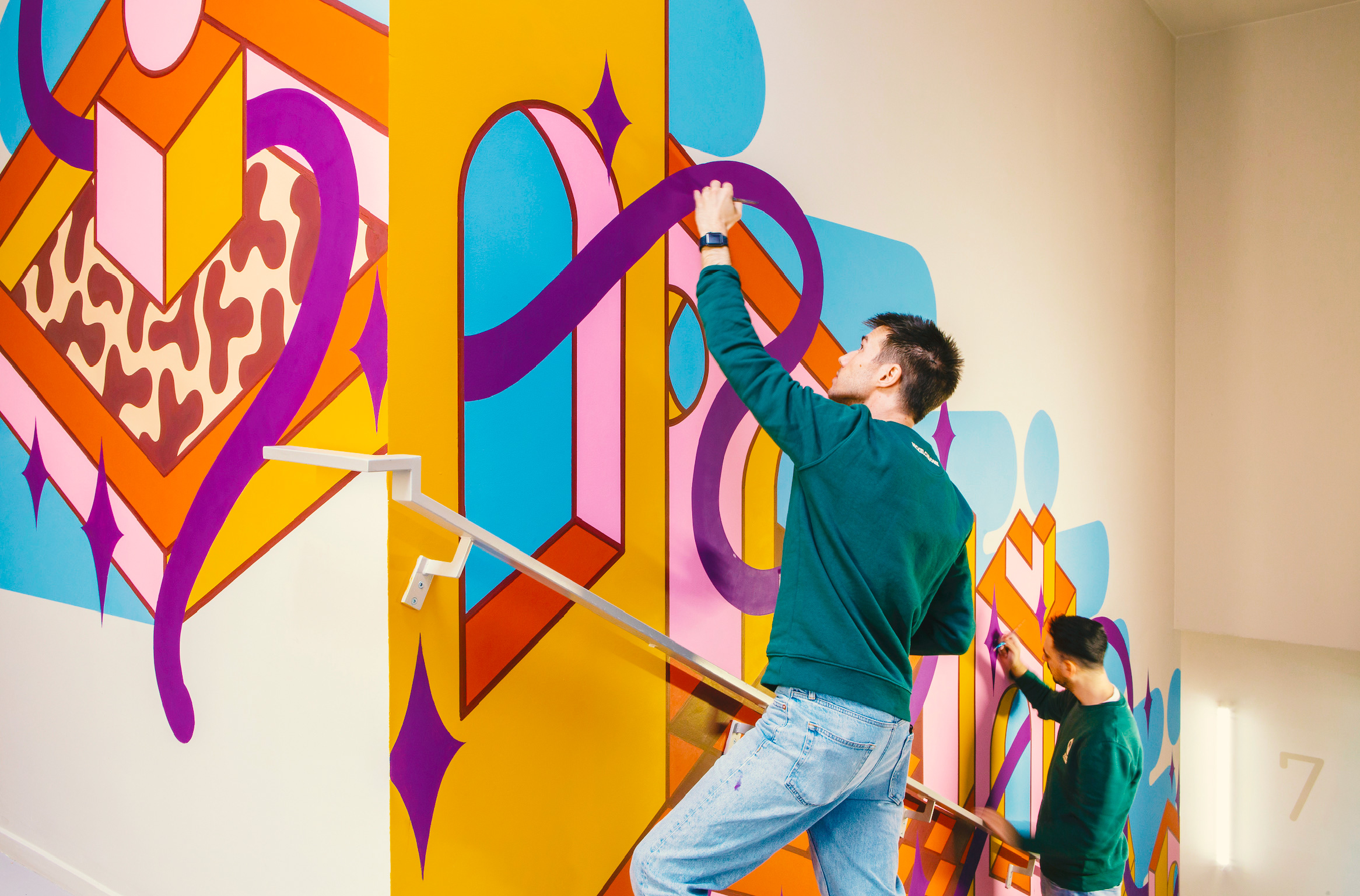 Détail fresque Groupe VYV · Onirique