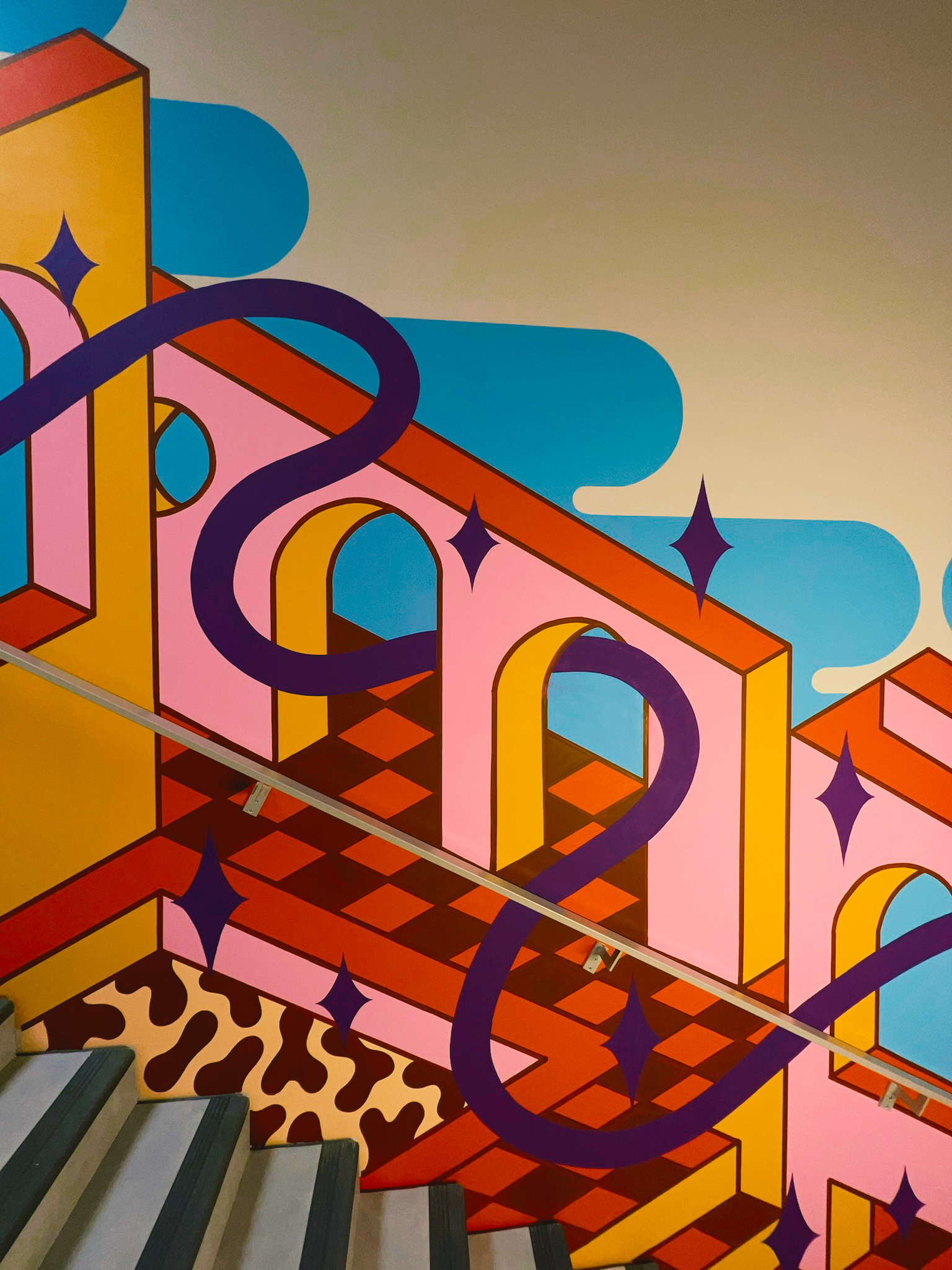 Détail fresque Groupe VYV · Onirique