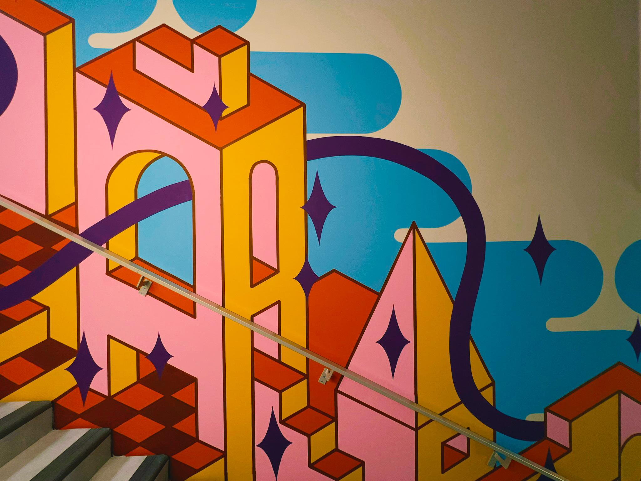 Détail fresque Groupe VYV · Onirique