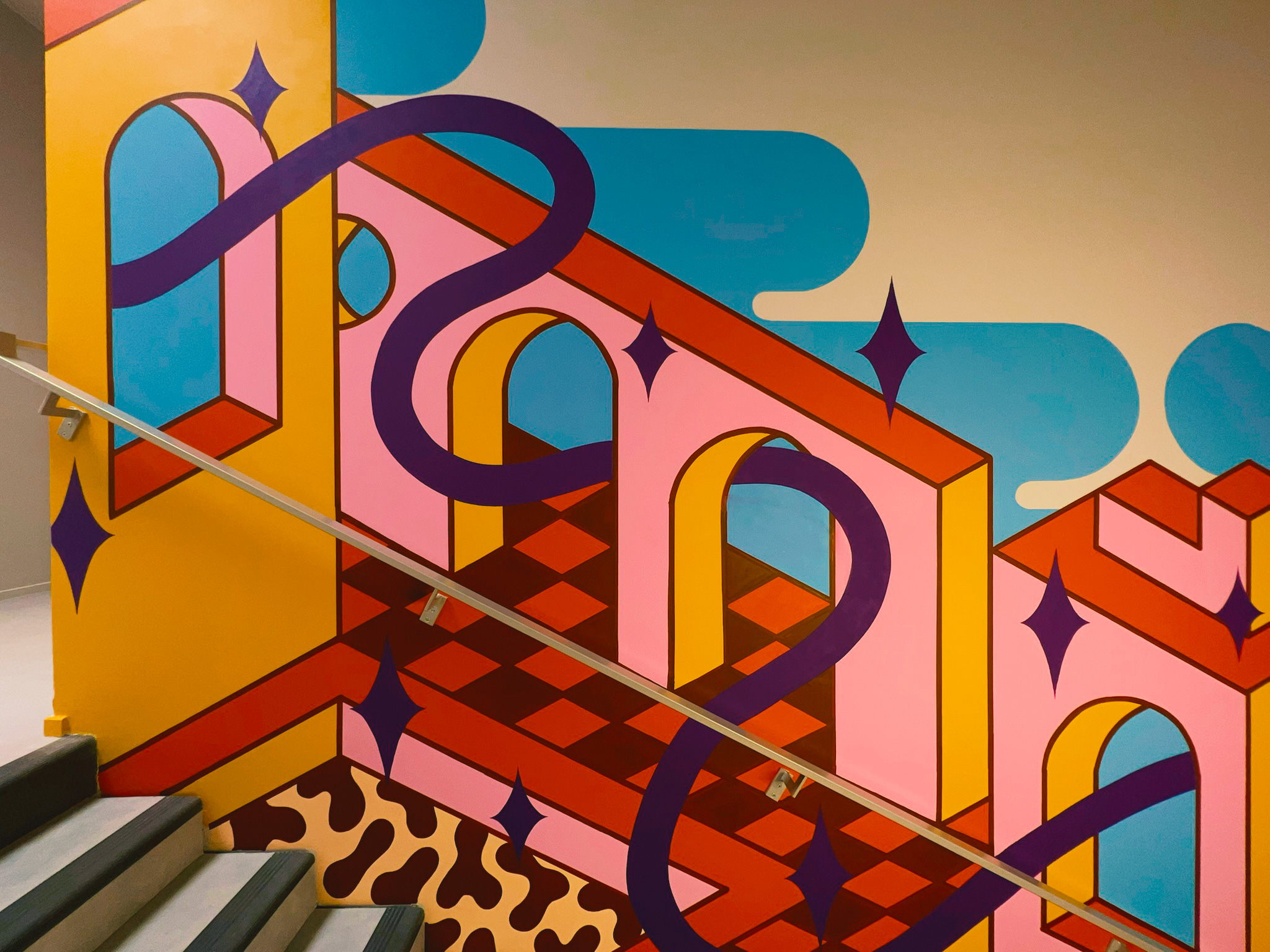Détail fresque Groupe VYV · Onirique