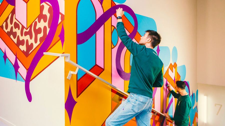 Fresque murale Groupe VYV · Onirique — Atelier Nickel Chrome