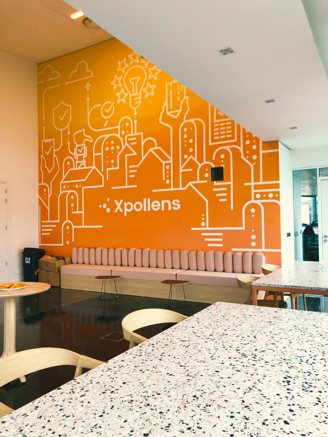 Détail fresque Xpollens · Cafétéria (2/2)